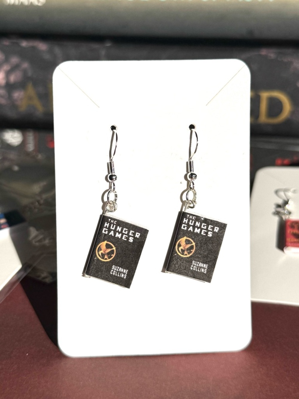 The Hunger Games Book Cover Earrings - Black & Gold - Suzanne Collins